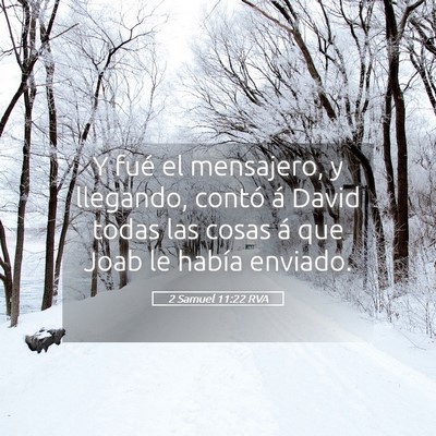 Picture 05 - 2 Samuel 11:22 RVA - Y fué el mensajero, y llegando, contó á David - Bible Verse Picture