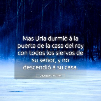 Picture 05 - 2 Samuel 11:9 RVA - Mas Uría durmió á la puerta de la casa del rey - Bible Verse Picture