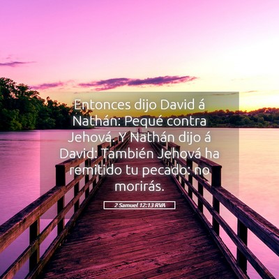 Picture 05 - 2 Samuel 12:13 RVA - Entonces dijo David á Nathán: Pequé contra - Bible Verse Picture
