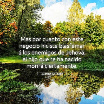 Picture 05 - 2 Samuel 12:14 RVA - Mas por cuanto con este negocio hiciste blasfemar - Bible Verse Picture