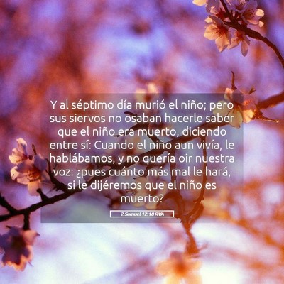 Picture 05 - 2 Samuel 12:18 RVA - Y al séptimo día murió el niño; pero sus - Bible Verse Picture