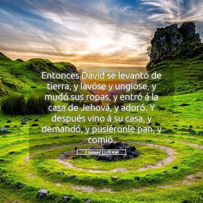 Picture 05 - 2 Samuel 12:20 RVA - Entonces David se levantó de tierra, y lavóse y - Bible Verse Picture