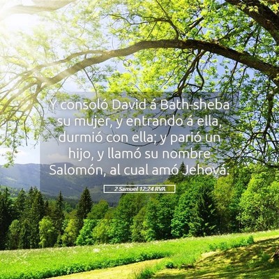 Picture 05 - 2 Samuel 12:24 RVA - Y consoló David á Bath-sheba su mujer, y - Bible Verse Picture