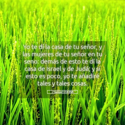 Picture 05 - 2 Samuel 12:8 RVA - Yo te dí la casa de tu señor, y las mujeres de - Bible Verse Picture