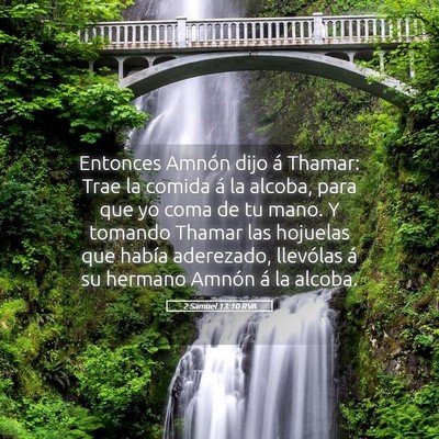 Picture 05 - 2 Samuel 13:10 RVA - Entonces Amnón dijo á Thamar: Trae la comida á - Bible Verse Picture