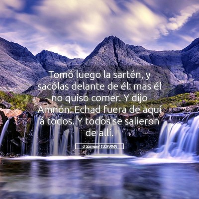 Picture 05 - 2 Samuel 13:9 RVA - Tomó luego la sartén, y sacólas delante de - Bible Verse Picture