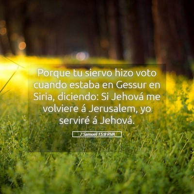 Picture 05 - 2 Samuel 15:8 RVA - Porque tu siervo hizo voto cuando estaba en - Bible Verse Picture