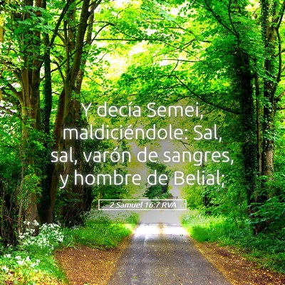 Picture 05 - 2 Samuel 16:7 RVA - Y decía Semei, maldiciéndole: Sal, sal, varón - Bible Verse Picture