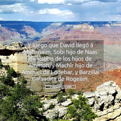 Picture 05 - 2 Samuel 17:27 RVA - Y luego que David llegó á Mahanaim, Sobi hijo - Bible Verse Picture