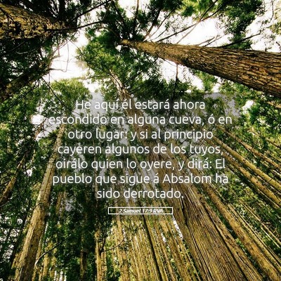 Picture 05 - 2 Samuel 17:9 RVA - He aquí él estará ahora escondido en alguna - Bible Verse Picture