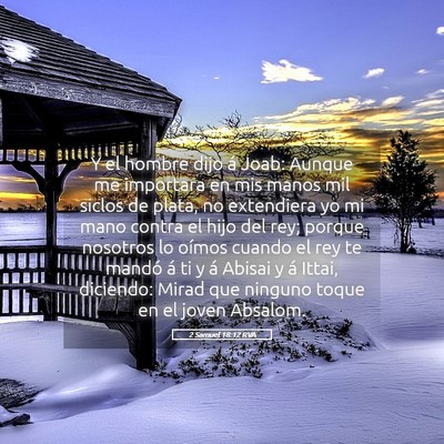 Picture 05 - 2 Samuel 18:12 RVA - Y el hombre dijo á Joab: Aunque me importara en - Bible Verse Picture