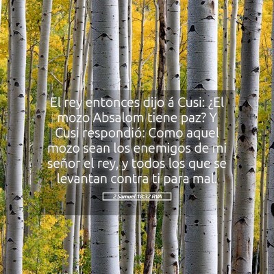Picture 05 - 2 Samuel 18:32 RVA - El rey entonces dijo á Cusi: ¿El mozo Absalom - Bible Verse Picture