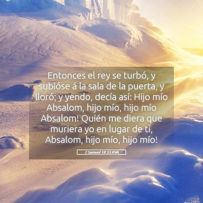 Picture 05 - 2 Samuel 18:33 RVA - Entonces el rey se turbó, y subióse á la sala - Bible Verse Picture