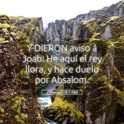 Picture 05 - 2 Samuel 19:1 RVA - Y DIERON aviso á Joab: He aquí el rey llora, y - Bible Verse Picture