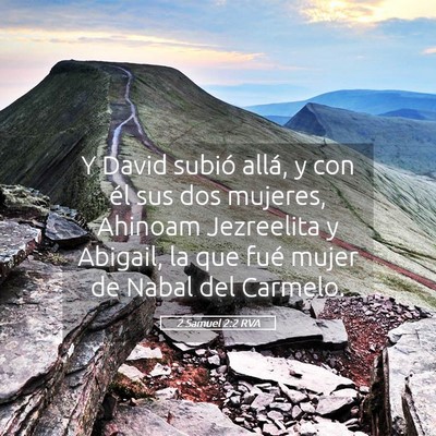 Picture 05 - 2 Samuel 2:2 RVA - Y David subió allá, y con él sus dos mujeres, - Bible Verse Picture
