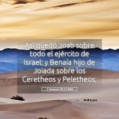 Picture 05 - 2 Samuel 20:23 RVA - Así quedó Joab sobre todo el ejército de - Bible Verse Picture