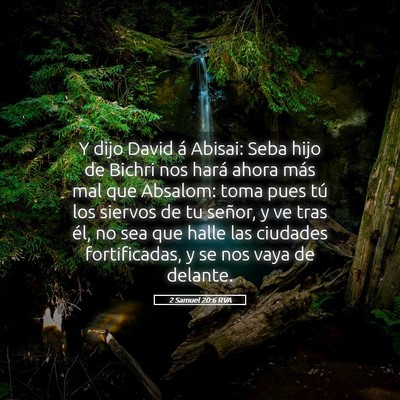Picture 05 - 2 Samuel 20:6 RVA - Y dijo David á Abisai: Seba hijo de Bichri nos - Bible Verse Picture