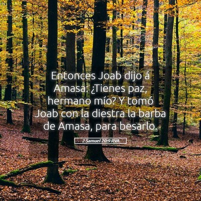 Picture 05 - 2 Samuel 20:9 RVA - Entonces Joab dijo á Amasa: ¿Tienes paz, - Bible Verse Picture