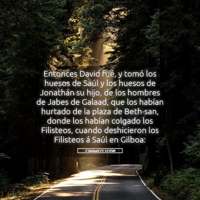 Picture 05 - 2 Samuel 21:12 RVA - Entonces David fué, y tomó los huesos de Saúl - Bible Verse Picture