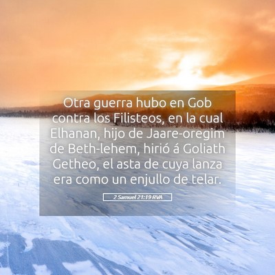 Picture 05 - 2 Samuel 21:19 RVA - Otra guerra hubo en Gob contra los Filisteos, en - Bible Verse Picture