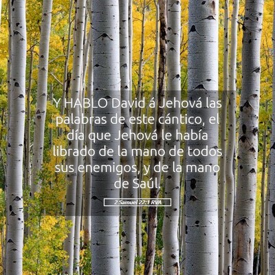 Picture 05 - 2 Samuel 22:1 RVA - Y HABLO David á Jehová las palabras de este - Bible Verse Picture