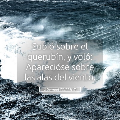 Picture 05 - 2 Samuel 22:11 RVA - Subió sobre el querubín, y voló: Aparecióse - Bible Verse Picture