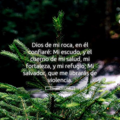 Picture 05 - 2 Samuel 22:3 RVA - Dios de mi roca, en él confiaré: Mi escudo, y - Bible Verse Picture