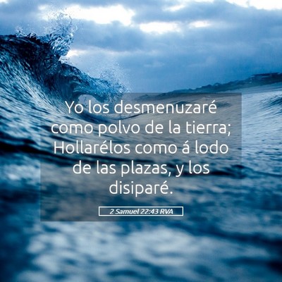 Picture 05 - 2 Samuel 22:43 RVA - Yo los desmenuzaré como polvo de la tierra; - Bible Verse Picture