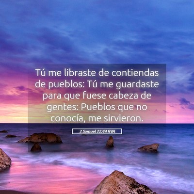 Picture 05 - 2 Samuel 22:44 RVA - Tú me libraste de contiendas de pueblos: Tú me - Bible Verse Picture