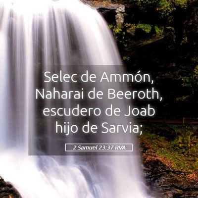 Picture 05 - 2 Samuel 23:37 RVA - Selec de Ammón, Naharai de Beeroth, escudero de - Bible Verse Picture