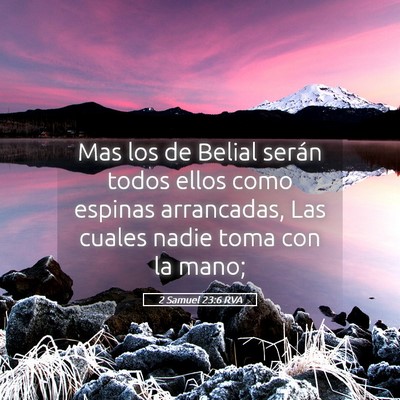 Picture 05 - 2 Samuel 23:6 RVA - Mas los de Belial serán todos ellos como espinas - Bible Verse Picture