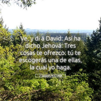 Picture 05 - 2 Samuel 24:12 RVA - Ve, y di á David: Así ha dicho Jehová: Tres - Bible Verse Picture