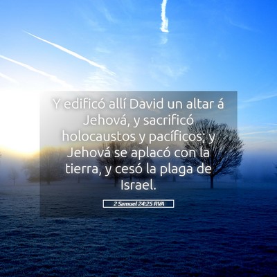 Picture 05 - 2 Samuel 24:25 RVA - Y edificó allí David un altar á Jehová, y - Bible Verse Picture