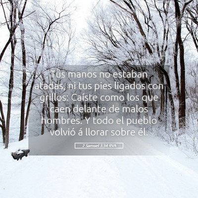 Picture 05 - 2 Samuel 3:34 RVA - Tus manos no estaban atadas, ni tus pies ligados - Bible Verse Picture