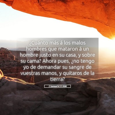 Picture 05 - 2 Samuel 4:11 RVA - ¿Cuánto más á los malos hombres que mataron - Bible Verse Picture