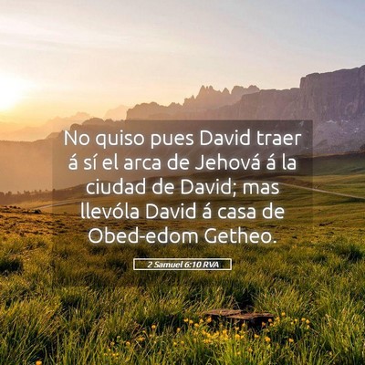 Picture 05 - 2 Samuel 6:10 RVA - No quiso pues David traer á sí el arca de - Bible Verse Picture