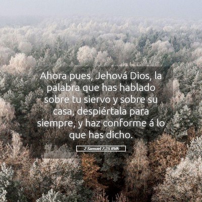 Picture 05 - 2 Samuel 7:25 RVA - Ahora pues, Jehová Dios, la palabra que has - Bible Verse Picture