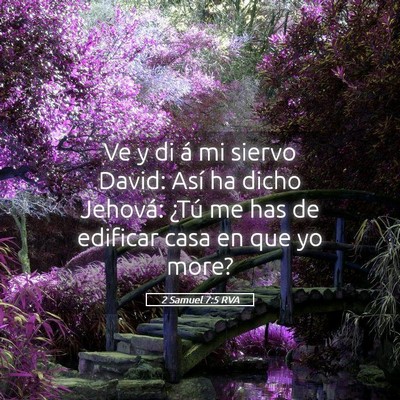 Picture 05 - 2 Samuel 7:5 RVA - Ve y di á mi siervo David: Así ha dicho - Bible Verse Picture