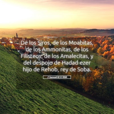 Picture 05 - 2 Samuel 8:12 RVA - De los Siros, de los Moabitas, de los Ammonitas, - Bible Verse Picture