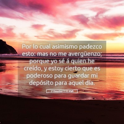 Picture 05 - 2 Timoteo 1:12 RVA - Por lo cual asimismo padezco esto: mas no me - Bible Verse Picture