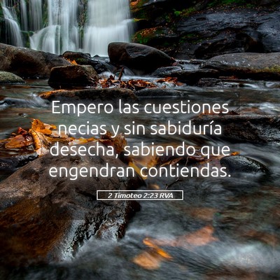 Picture 05 - 2 Timoteo 2:23 RVA - Empero las cuestiones necias y sin sabiduría - Bible Verse Picture