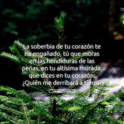 Picture 05 - Abdías 1:3 RVA - La soberbia de tu corazón te ha engañado, tú - Bible Verse Picture