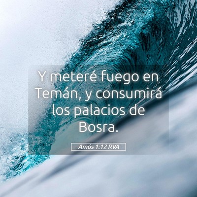 Picture 05 - Amós 1:12 RVA - Y meteré fuego en Temán, y consumirá los - Bible Verse Picture