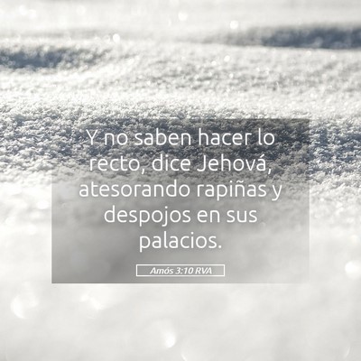 Picture 05 - Amós 3:10 RVA - Y no saben hacer lo recto, dice Jehová, - Bible Verse Picture
