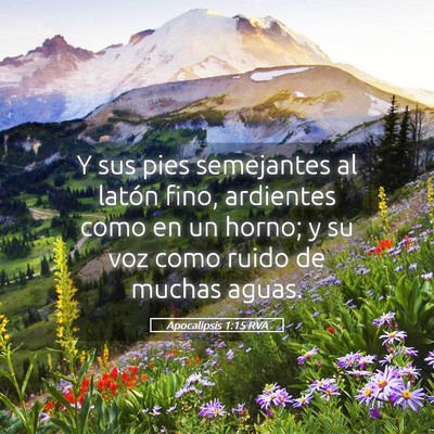 Picture 05 - Apocalipsis 1:15 RVA - Y sus pies semejantes al latón fino, ardientes - Bible Verse Picture