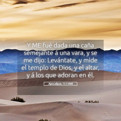 Picture 05 - Apocalipsis 11:1 RVA - Y ME fué dada una caña semejante á una vara, y - Bible Verse Picture