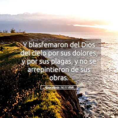 Picture 05 - Apocalipsis 16:11 RVA - Y blasfemaron del Dios del cielo por sus dolores, - Bible Verse Picture