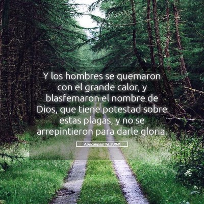 Picture 05 - Apocalipsis 16:9 RVA - Y los hombres se quemaron con el grande calor, y - Bible Verse Picture