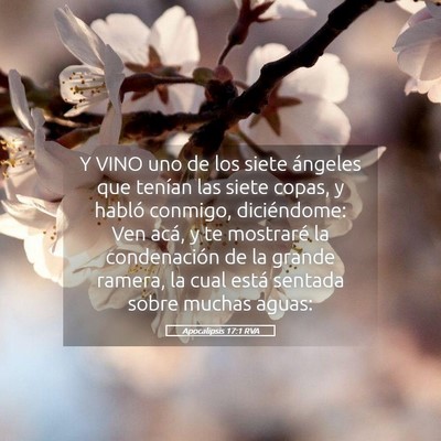 Picture 05 - Apocalipsis 17:1 RVA - Y VINO uno de los siete ángeles que tenían las - Bible Verse Picture