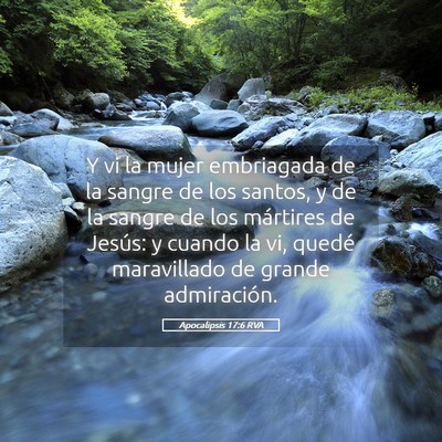 Picture 05 - Apocalipsis 17:6 RVA - Y vi la mujer embriagada de la sangre de los - Bible Verse Picture